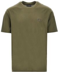 Emporio Armani - Lyocell-Blend Jersey T-Shirt With Embroidery - Lyst