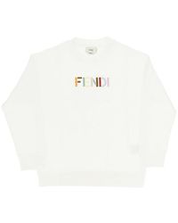 Fendi - Multicoloured Logo Embroidery Sweatshirt Kids 12 - Lyst