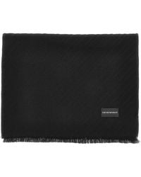 Emporio Armani - Jacquard Wool Scarf - Lyst