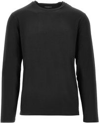EA BODYWEAR - Stretch Jersey T-Shirt With Eagle Embroidery - Lyst