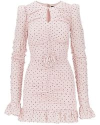 ROTATE BIRGER CHRISTENSEN - Viscose Ruched Mini Dress - Lyst
