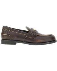 Miu Miu - Vintage Effect Leather Penny Loafers - Lyst