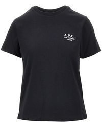A.P.C. - A. P.C. Jersey T-Shirt With Logo Embroidery - Lyst