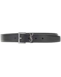 Saint Laurent - Ysl Detail Leather Belt - Lyst