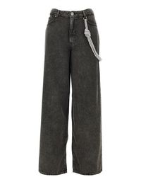 Pinko - Loose Fit Jeans With Strass Cord - Lyst