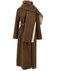 P.A.R.O.S.H. - P. A.R. O.S. H. Reversible Long Wool Coat With Scarf - Lyst