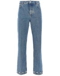 Valentino - Five-Pocket Jeans With Studs And Eyelets - Lyst