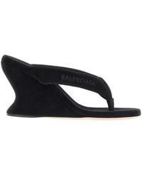 Balenciaga - 'Gaeta' Wedge Thong Sandals - Lyst