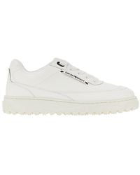 Emporio Armani - Leather Sneakers With Side Logo - Lyst