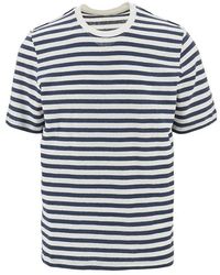 Majestic Filatures - Striped Cotton And Linen T-Shirt - Lyst