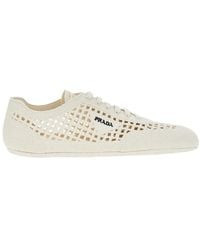 Prada - Crochet Knitted Collapse Sneakers - Lyst