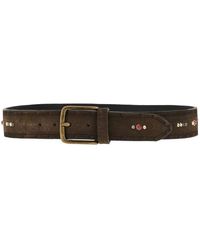 GIANNIFRANCO BELTS - Suede Leather Belt With Studs - Lyst