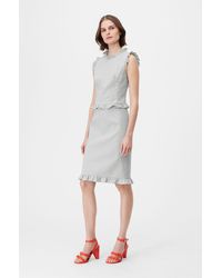 Rebecca Taylor Tailored Stretch Linen Blend Pencil Skirt - Multicolour