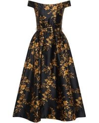Rebecca Vallance - Gilded Floral Midi Dress - Lyst