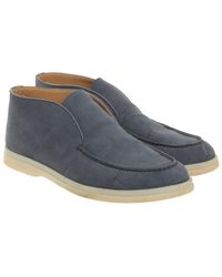 SlipperBallerinas aus Leder Blau Mokassins Canebier