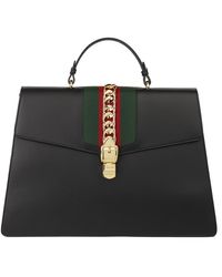 Gucci Sylvie Bag aus Leder - Schwarz