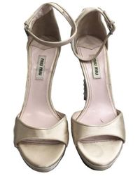 Miu Miu Sandalen aus Seide - Mehrfarbig