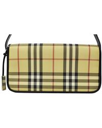 Burberry Clutch aus Canvas - Natur