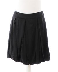 Diane von Furstenberg Schwarzer Seidenrock mit Falten