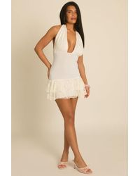 Rebellious Fashion - Halterneck Lace Mini Dress - Lyst