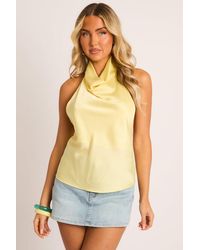 Rebellious Fashion - Satin High Neck Cowl Top - Lyst