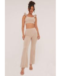 Rebellious Fashion - Frill Detail Cropped Top & Wide Leg Trousers Co-Ord Set - Lyst