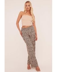 Rebellious Fashion - Leopard Print High Waist Wide Leg Trousers - Lyst