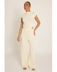 Rebellious Fashion - Textured Top And Wide Leg Trouser Co-Ord Set - Lyst