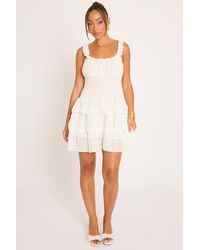 Rebellious Fashion - Broderie Anglaise Tiered Ruffle Mini Dress - Lyst