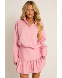 Rebellious Fashion - Pinstripe Shirt And Puffball Skirt Co-Ord Set - Lyst