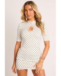 Rebellious Fashion - Shoulder Pad Lace Trim Mini Dress - Lyst