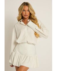 Rebellious Fashion - Pinstripe Shirt And Puffball Skirt Co-Ord Set - Lyst