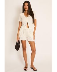 Rebellious Fashion - Textured Short Sleeve Shirt And Shorts Co-Ord Set - Lyst