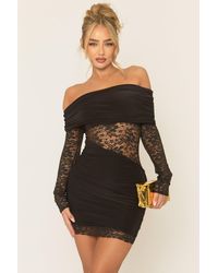 Rebellious Fashion - Lace Drape Front Mini Dress - Lyst