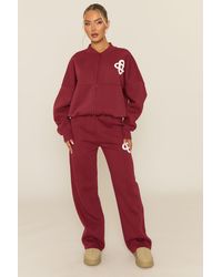Rebellious Fashion - Contrast Motif Zip Front Bomber And Joggers Loungewear Co-Ord Set - Lyst