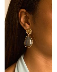 Rebellious Fashion - Hammered Stone Drop Earrings - Lyst
