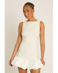 Rebellious Fashion - Satin Puffball Hem Mini Dress - Lyst