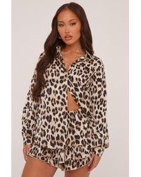 Rebellious Fashion - Leopard Print Button Up Oversized Shirt - Lyst