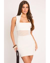 Rebellious Fashion - Mesh Insert Collared Mini Dress - Lyst