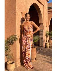 Rebellious Fashion - Abstract Animal Print Strappy Halter Top And Maxi Skirt Co-Ord Set - Lyst