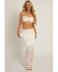 Rebellious Fashion - Pearl Detail Mesh Top And Maxi Skirt Co-Ord Set - Lyst