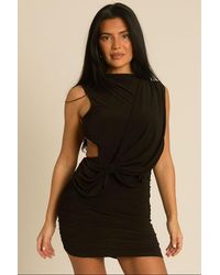 Rebellious Fashion - Cut Out Drape Detail Mini Dress - Lyst