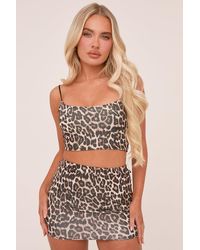 Rebellious Fashion - Leopard Print Cami Crop Top & Micro Mini Skirt Co-Ord Set - Lyst