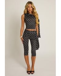 Rebellious Fashion - Tie Shoulder Top And Capri Pants Co-Ord Set - Lyst