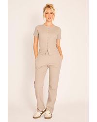 Rebellious Fashion - Button Front Short Sleeve Top And Jogger Co-Ord - Lyst