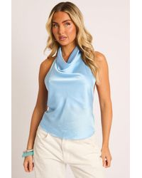 Rebellious Fashion - Satin High Neck Cowl Top - Lyst