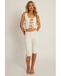 Rebellious Fashion - Lace Tie Front Top And Capri Pants Co-Ord Set - Lyst