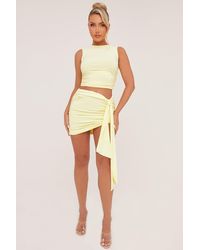 Rebellious Fashion - Ruched Sleeveless Cropped Top & Mini Skirt Co-Ord Set - Lyst