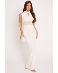 Rebellious Fashion - Lace High Neck Keyhole Detail Maxi Dress - Lyst