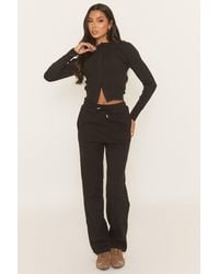 Rebellious Fashion - Button Front Long Sleeve Top And Trouser Loungewear Co-Ord Set - Lyst